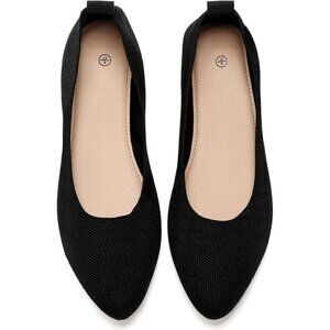 Shupua Flat Shoes Women Black Mesh Pointed Comfortable Slip Ballet Flats Shoes